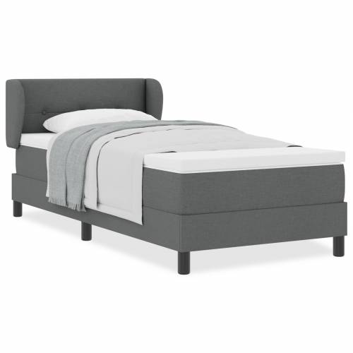 Box Spring Krevet s madracem Tamno siva 80x200 cm Tkanina Cijena
