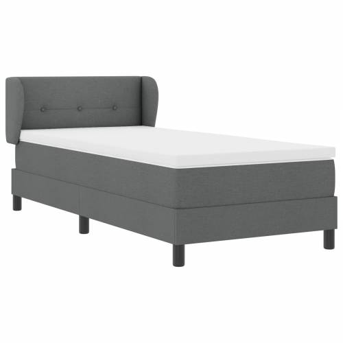 Box Spring Krevet s madracem Tamno siva 80x200 cm Tkanina Cijena