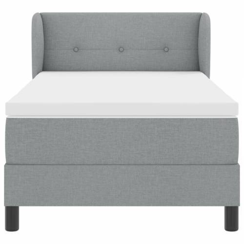 Krevet s podnicom s madracem Svjetlosiva 90x190 cm Tkanina Cijena