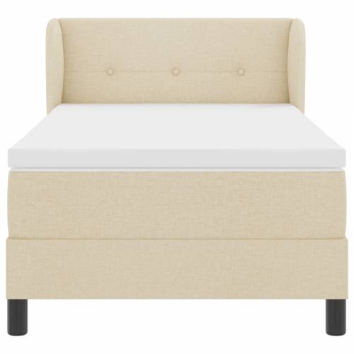 Box Spring Krevet s Madracem Krem 90x200 cm Tkanina Cijena