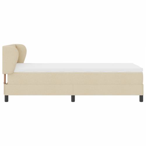 Box Spring Krevet s Madracem Krem 90x200 cm Tkanina Cijena