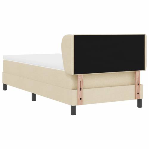 Box Spring Krevet s Madracem Krem 90x200 cm Tkanina Cijena