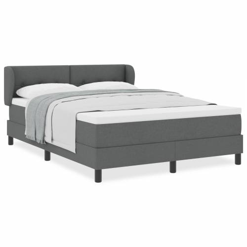Box Spring Krevet s Madracem Tamnosiva 140x200 cm Tkanina Cijena