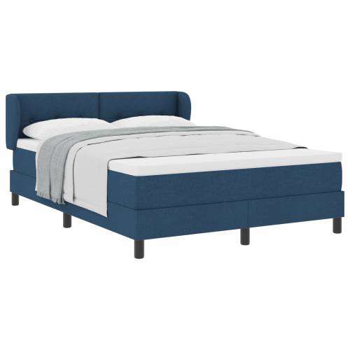 Box Spring Krevet s Madracem Plava 140x200 cm Tkanina Cijena