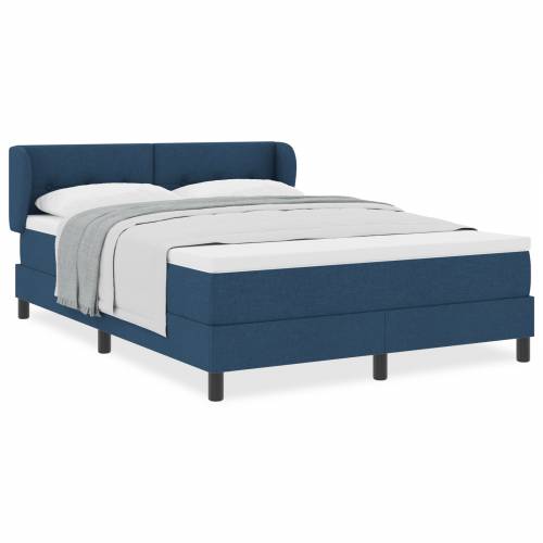 Box Spring Krevet s Madracem Plava 140x200 cm Tkanina Cijena