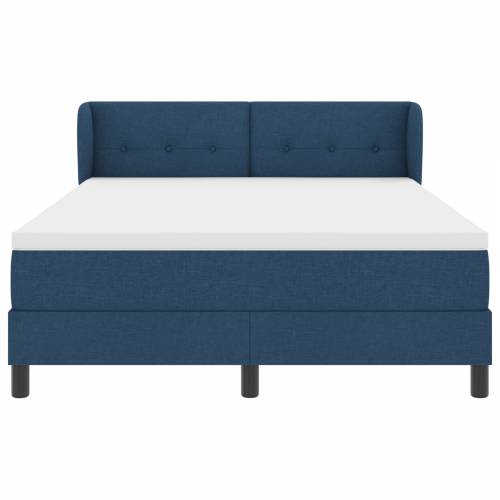 Box Spring Krevet s Madracem Plava 140x200 cm Tkanina Cijena