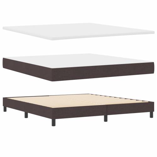 Box Spring Krevet s Madracem Tamnosmeđi 180x200 cm Tkanina Cijena