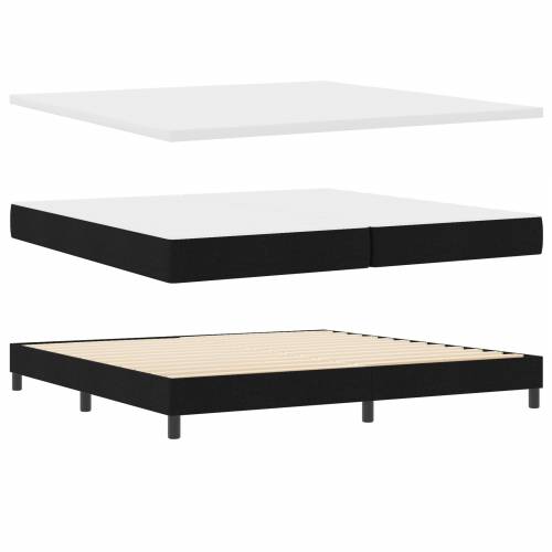 Krovni krevet s madracem Crna 200x200 cm Tkanina Cijena