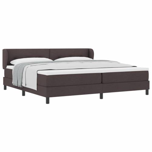 Box Spring Krevet s Madracem Tamno Smeđa 200x200 cm Tkanina Cijena