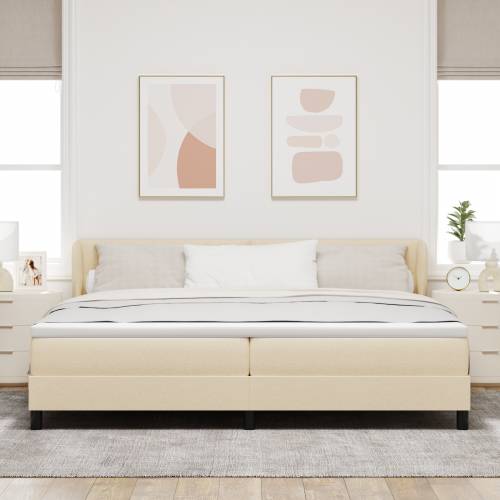 Krevet s opružnom podlogom i madracem Krem 200x200 cm Tkanina Cijena