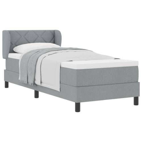 Box Spring Krevet s Madracem Svjetlosiva 80x200 cm Tkanina Cijena