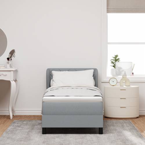 Box Spring Krevet s Madracem Svjetlosiva 80x200 cm Tkanina Cijena