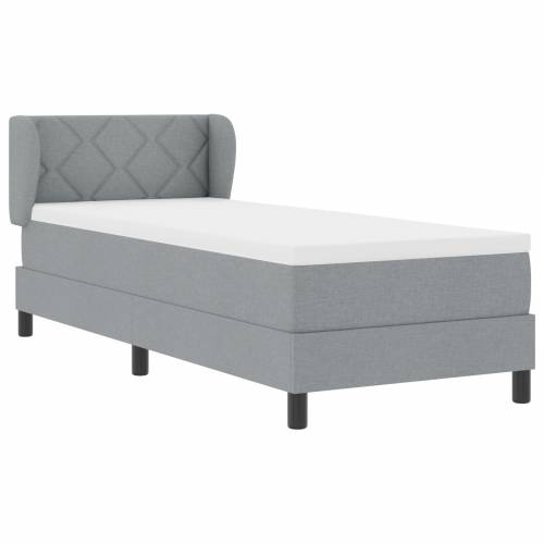 Box Spring Krevet s Madracem Svjetlosiva 80x200 cm Tkanina Cijena