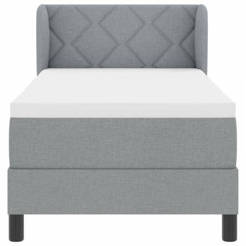 Box Spring Krevet s Madracem Svjetlosiva 80x200 cm Tkanina Cijena