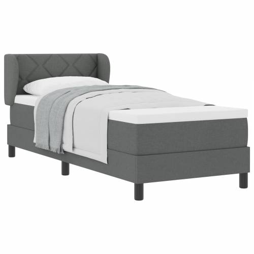 Box Spring Krevet s Madracem Tamno Siva 80x200 cm Tkanina Cijena