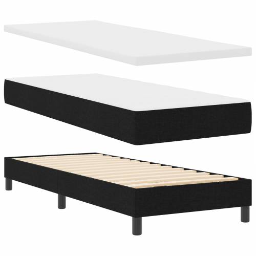 Krevet s opružnom podlogom i madracem Crna 80x200 cm Tkanina Cijena