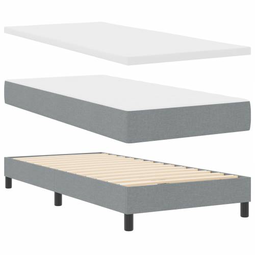 Krevet na okvir s madracem Svjetlosiva 90x190 cm Tkanina Cijena