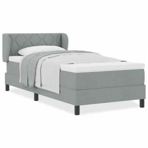Krevet na okvir s madracem Svjetlosiva 90x190 cm Tkanina Cijena