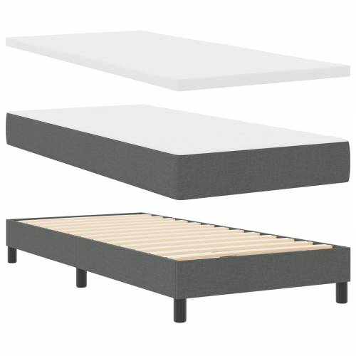 Okvir za krevet s madracem Tamnosiva 90x190 cm Tkanina Cijena