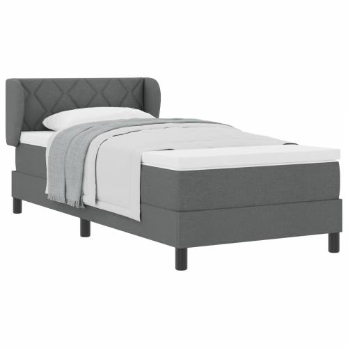 Okvir za krevet s madracem Tamnosiva 90x190 cm Tkanina Cijena
