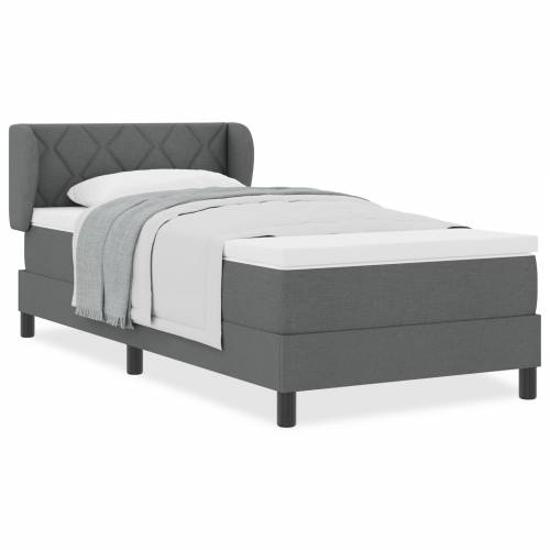 Okvir za krevet s madracem Tamnosiva 90x190 cm Tkanina Cijena