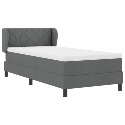 Okvir za krevet s madracem Tamnosiva 90x190 cm Tkanina Cijena