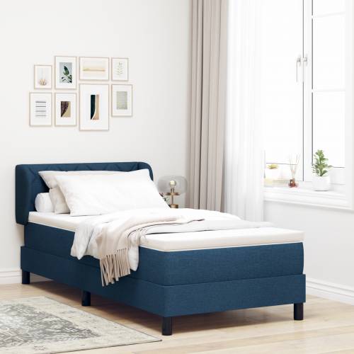 Box Spring Krevet s Madracem Plavi 90x190 cm Tkanina Cijena