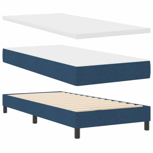 Box Spring Krevet s Madracem Plavi 90x190 cm Tkanina Cijena
