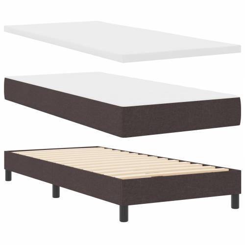 Box Spring Krevet s Madracem Tamnosmeđi 90x200 cm Tkanina Cijena