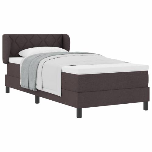 Box Spring Krevet s Madracem Tamnosmeđi 90x200 cm Tkanina Cijena