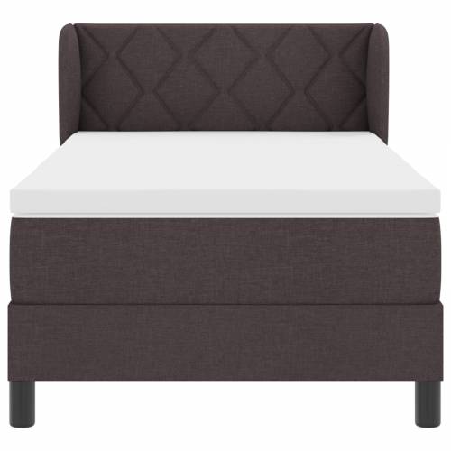 Box Spring Krevet s Madracem Tamnosmeđi 90x200 cm Tkanina Cijena