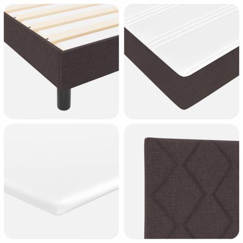 Box Spring Krevet s Madracem Tamnosmeđi 90x200 cm Tkanina Cijena