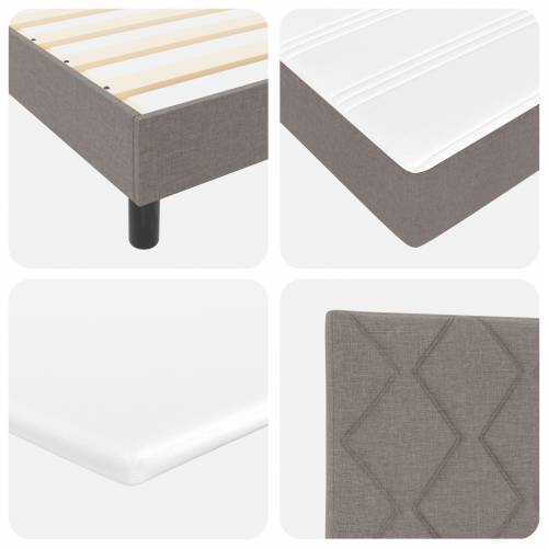 Box Spring Krevet s Madracem u Taupeu, 90x200 cm Tkanina Cijena