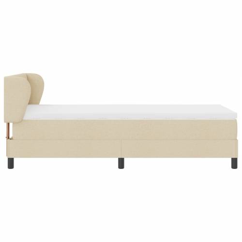 Box Spring Krevet s Madracem Krem 90x200 cm Tkanina Cijena