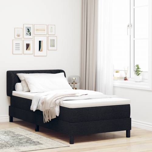Box Spring krevet s madracem crni 100x200 cm tkanina Cijena