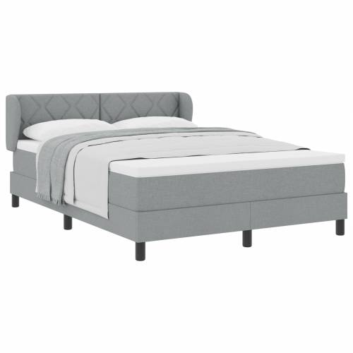 Box Spring Krevet s Madracem Svijetlosiva 140x190 cm Tkanina Cijena