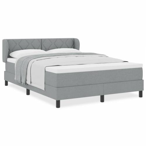 Box Spring Krevet s Madracem Svijetlosiva 140x190 cm Tkanina Cijena