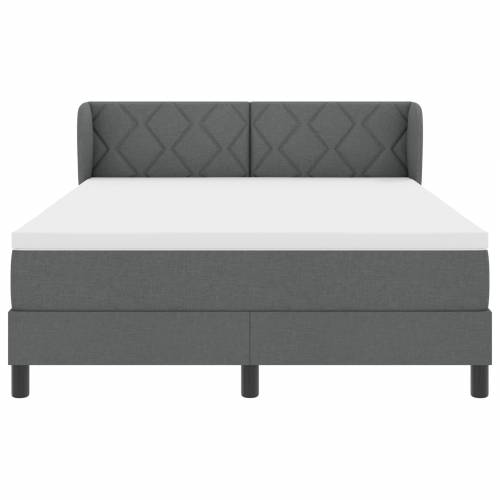 Box Spring Krevet s Madracem - Tamno Siva, 140x190 cm, Tkanina Cijena