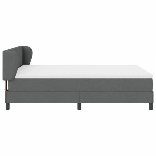 Box Spring Krevet s Madracem - Tamno Siva, 140x190 cm, Tkanina Cijena