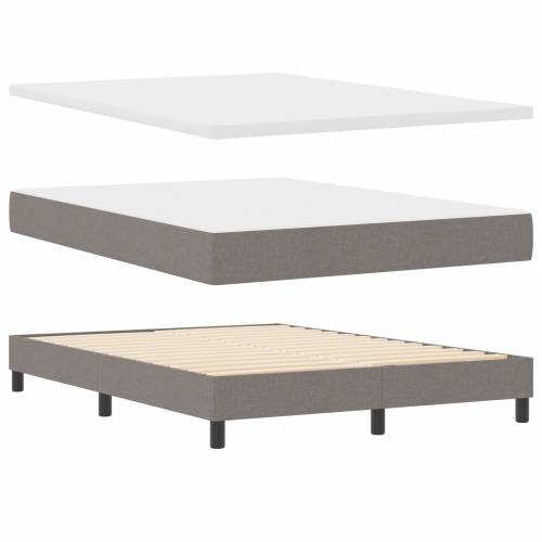 krevet s uzdignutim dnom s madracem taupe 140x200 cm tkanina Cijena