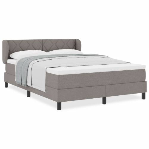 krevet s uzdignutim dnom s madracem taupe 140x200 cm tkanina Cijena
