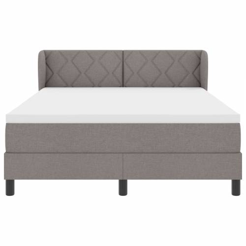 krevet s uzdignutim dnom s madracem taupe 140x200 cm tkanina Cijena