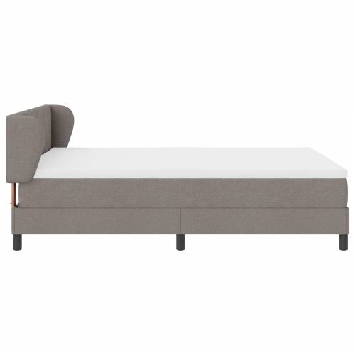 krevet s uzdignutim dnom s madracem taupe 140x200 cm tkanina Cijena