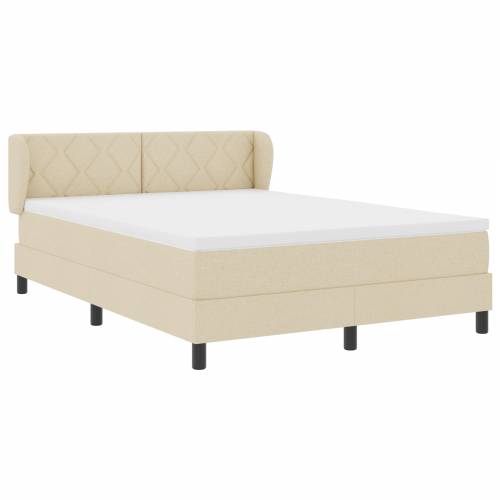 Krevet s podnom oprugom s madracem krem 160x200 cm tkanina Cijena