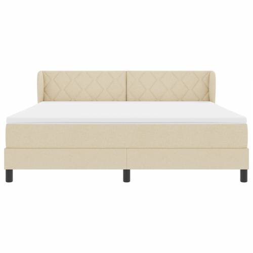 Box Spring Krevet s Madracem Krem 180x200 cm Tkanina Cijena