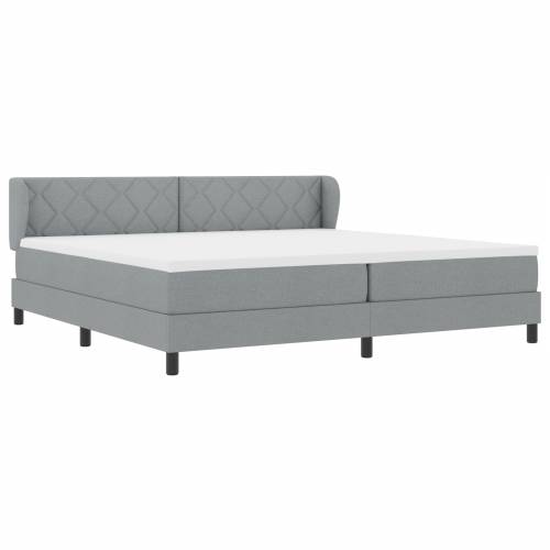 Box Spring Krevet s Madracem Svjetlosiva 200x200 cm Tkanina Cijena