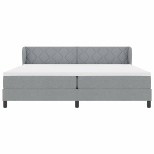 Box Spring Krevet s Madracem Svjetlosiva 200x200 cm Tkanina Cijena