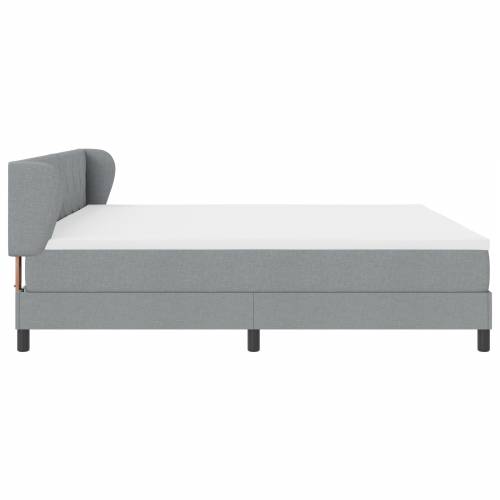 Box Spring Krevet s Madracem Svjetlosiva 200x200 cm Tkanina Cijena