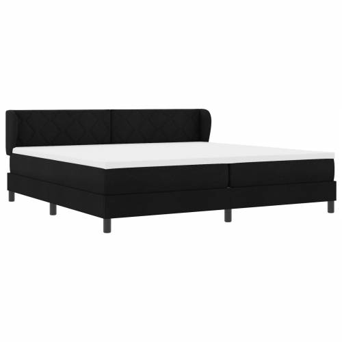 Crni Box Spring Krevet s Madracem, 200x200 cm, Tkanina Cijena