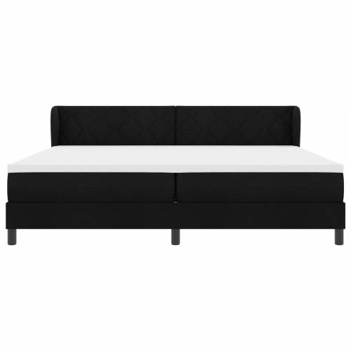 Crni Box Spring Krevet s Madracem, 200x200 cm, Tkanina Cijena